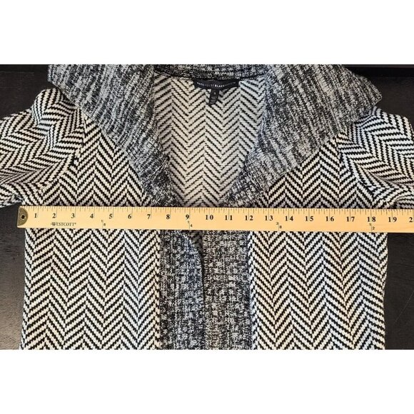 White House Black Market Sweater Coat Chevron Print Mid-Length Cardigan Women S - Picture 6 of 13